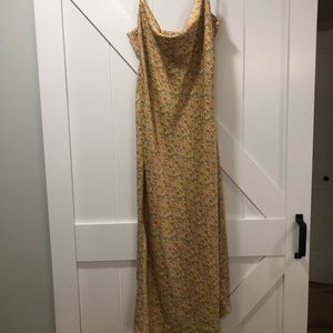 URBAN OUTFITTERS- yellow midi dress, size: L